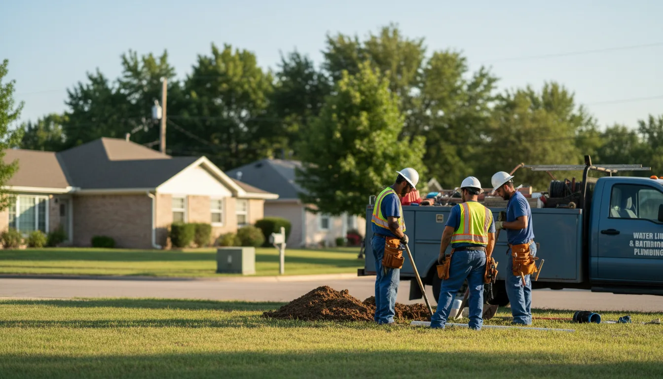 Residential water line and bathroom plumbing service in Fifty Six, AR